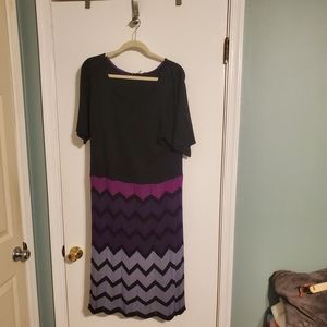 2x black and purple sweater dress